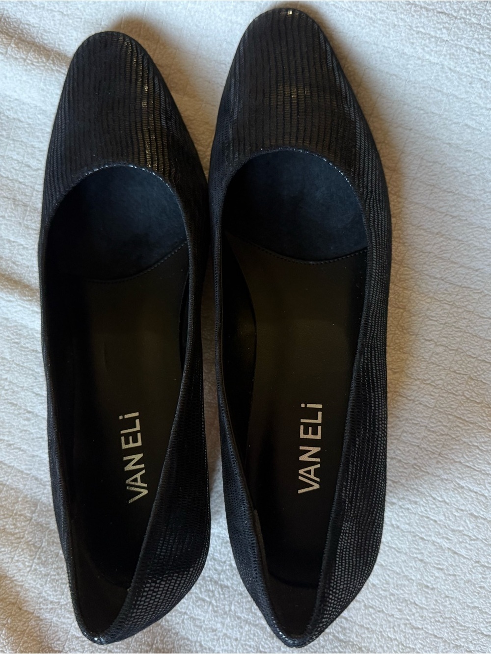 VANELi Black Textured Low Heel Pumps | Classic Career & Dress Shoes - Picture 10 of 12